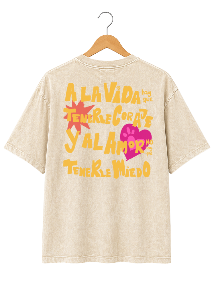 Playera Unisex Mineral Wash Diseño "Amor"