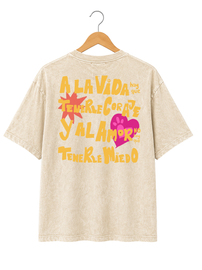Playera Unisex Mineral Wash Diseño "Amor"