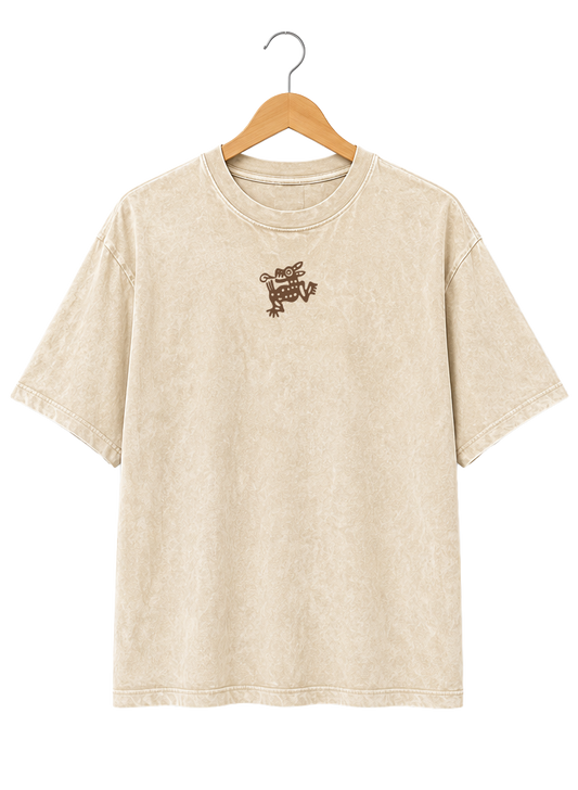 Playera Unisex Mineral Wash Diseño "Collage"