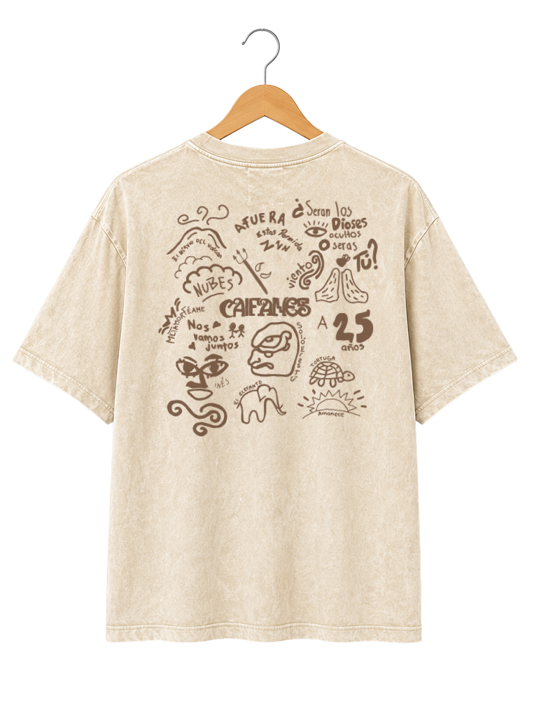 Playera Unisex Mineral Wash Diseño "Collage"