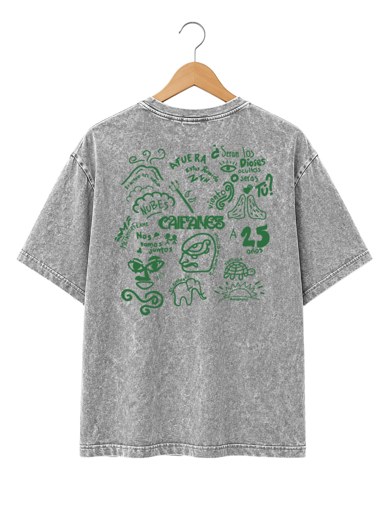Playera Unisex Mineral Wash Diseño "Collage"