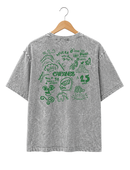Playera Unisex Mineral Wash Diseño "Collage"