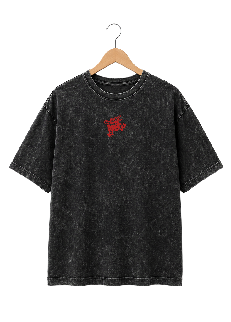 Playera Unisex Mineral Wash Diseño "Amor"