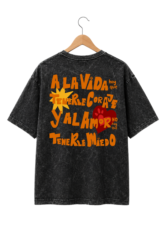 Playera Unisex Mineral Wash Diseño "Amor"