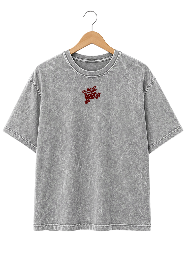 Playera Unisex Mineral Wash Diseño "Afuera"