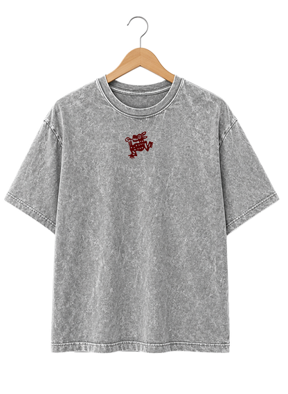 Playera Unisex Mineral Wash Diseño "Afuera"