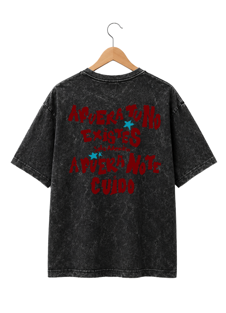 Playera Unisex Mineral Wash Diseño "Afuera"