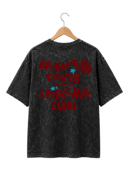Playera Unisex Mineral Wash Diseño "Afuera"