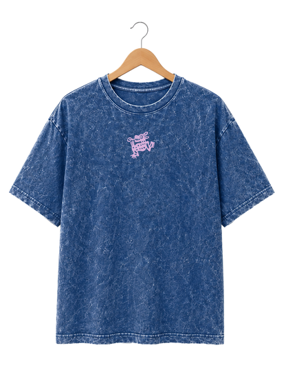 Playera Unisex Mineral Wash Diseño "Afuera"